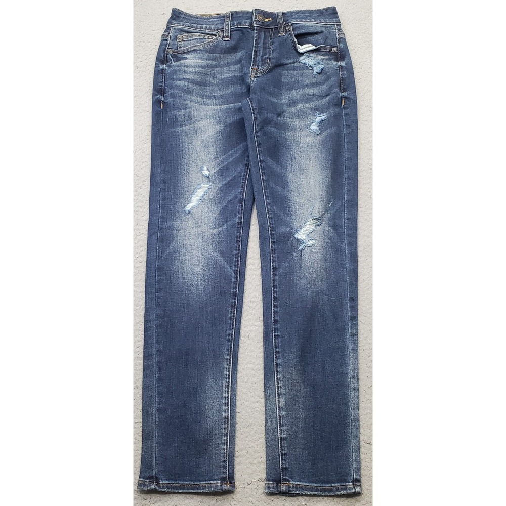 American Eagle Outfitters Skinny Jeans Womens 26x28 Blue Distressed Extreme Flex